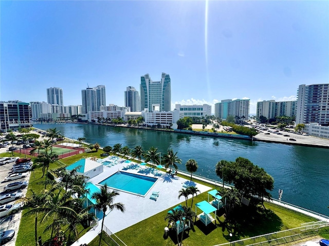 200 Leslie Dr Unit 817, Hallandale Beach, FL 33009 - water view with skyline