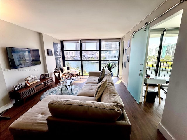200 Leslie Dr Unit 817, Hallandale Beach, FL 33009 - living room with dark wood finished floors and baseboards