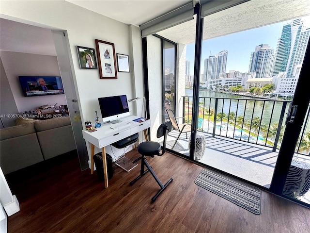 200 Leslie Dr Unit 817, Hallandale Beach, FL 33009 - office space featuring wood finished floors and floor to ceiling windows