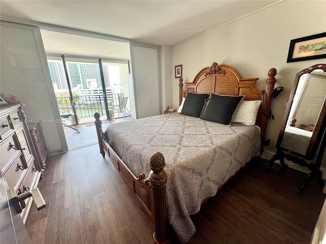200 Leslie Dr Unit 817, Hallandale Beach, FL 33009 - bedroom with access to outside, wood finished floors, and floor to ceiling windows