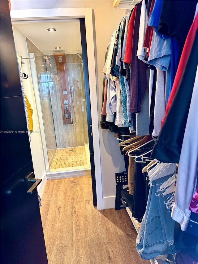 200 Leslie Dr Unit 817, Hallandale Beach, FL 33009 - walk in closet featuring wood finished floors