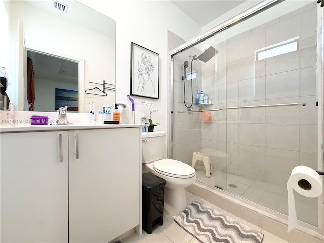 11871 SW 247th Ter, Homestead, FL 33032 - bathroom featuring a shower stall, tile patterned floors, toilet, and vanity