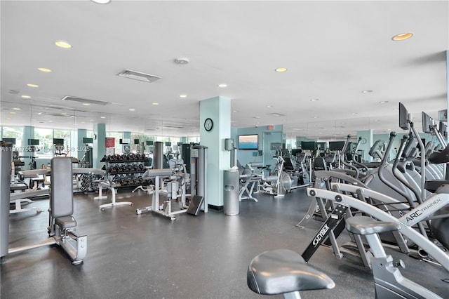 5660 Collins Ave Unit 15B, Miami Beach, FL 33140 - gym with recessed lighting