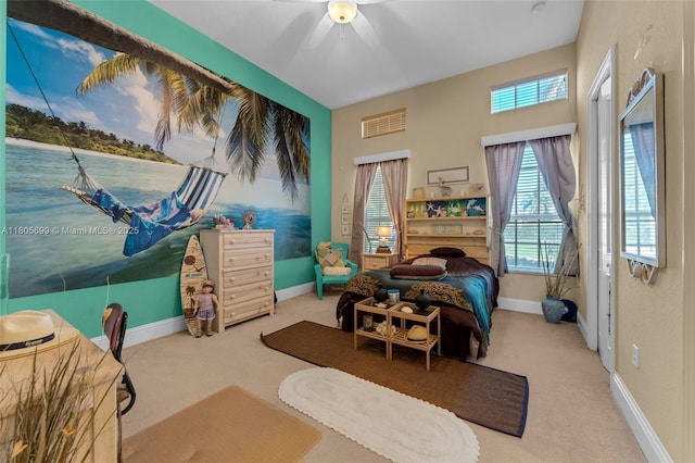 31725 SW 213th Ave, Homestead, FL 33030 - carpeted bedroom with baseboards and a ceiling fan