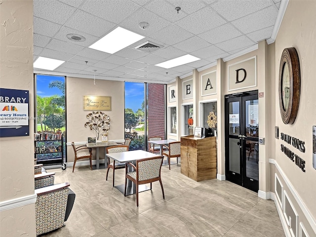 374 Tilford R Unit 374, Deerfield Beach, FL 33442 - office with a paneled ceiling and healthy amount of natural light