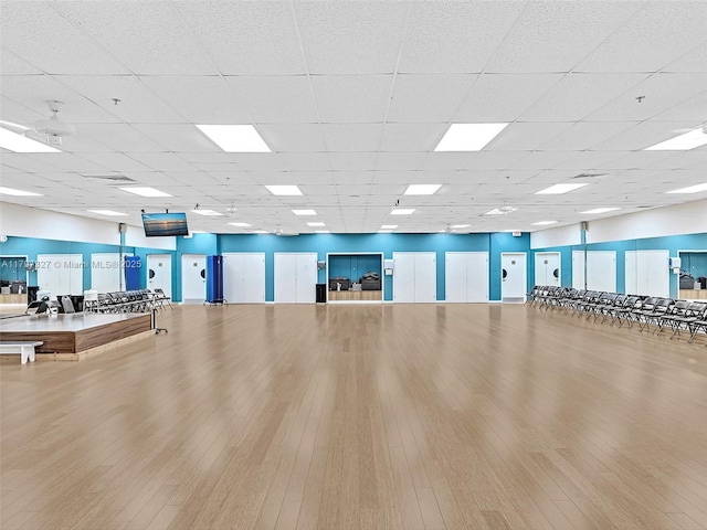 374 Tilford R Unit 374, Deerfield Beach, FL 33442 - gym with wood finished floors and a paneled ceiling