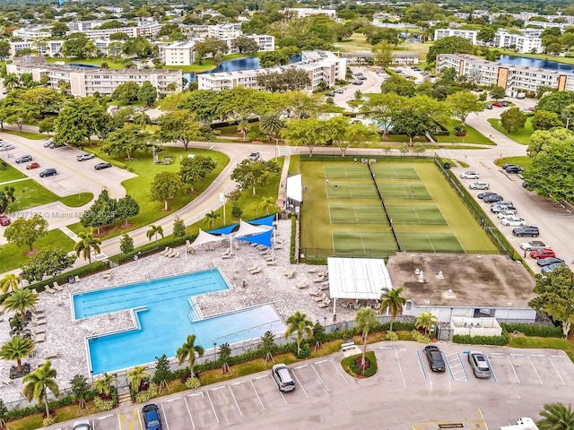374 Tilford R Unit 374, Deerfield Beach, FL 33442 - bird's eye view of apartment complex / building, a pool, and a large body of water