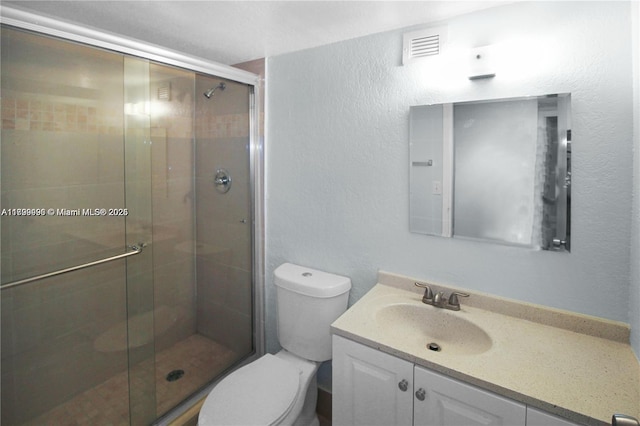 17021 N Bay Rd Unit 105, Sunny Isles Beach, FL 33160 - full bathroom with vanity, a stall shower, and a textured wall