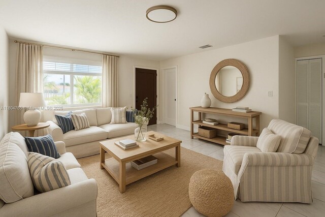 18740 NW 42nd Pl, Miami Gardens, FL 33055 - living room featuring light tile patterned flooring
