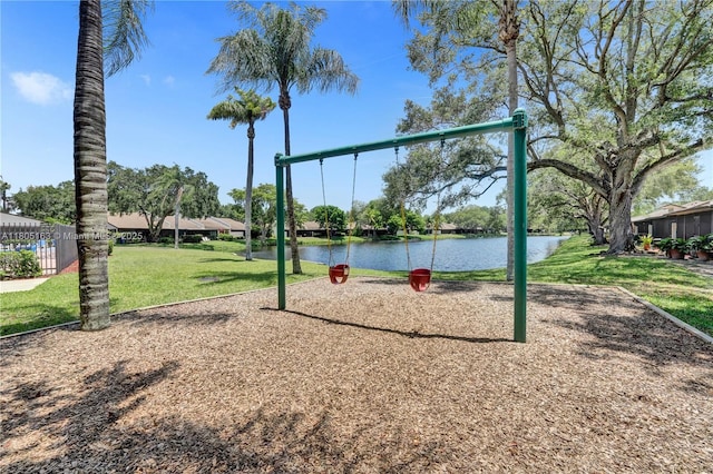 1561 NW 98th Ter, Pembroke Pines, FL 33024 - community jungle gym featuring a water view and a yard