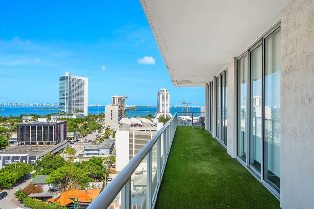 3470 E Coast Ave Unit H1201, Miami, FL 33137 - balcony with a water view and a city view