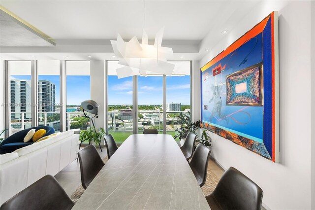 3470 E Coast Ave Unit H1201, Miami, FL 33137 - dining room featuring floor to ceiling windows and a view of city