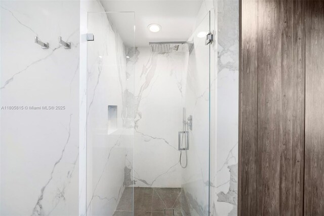 3470 E Coast Ave Unit H1201, Miami, FL 33137 - bathroom featuring a marble finish shower and recessed lighting