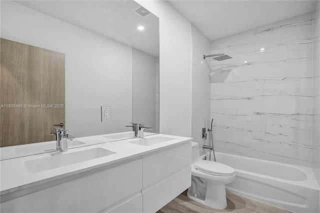 3431-3433 SW 16th Ter, Miami, FL 33145 - full bath with toilet, shower / bath combination, and double vanity
