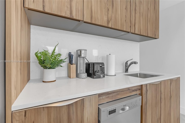 2345 SW 16th St, Miami, FL 33145 - kitchen featuring dishwasher, a sink, light countertops, and modern cabinets