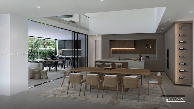 30 Samana Dr, Coconut Grove, FL 33133 - dining space with recessed lighting and light tile patterned flooring