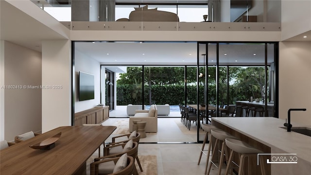 30 Samana Dr, Coconut Grove, FL 33133 - tiled dining room with recessed lighting