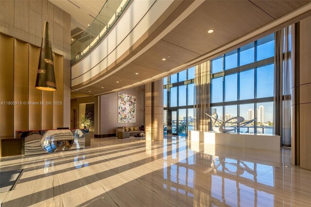 5500 Island Estates Dr Unit 1404 & 1405N, Aventura, FL 33160 - lobby with a towering ceiling