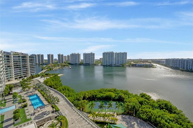 5500 Island Estates Dr Unit 1404 & 1405N, Aventura, FL 33160 - water view with a skyline view