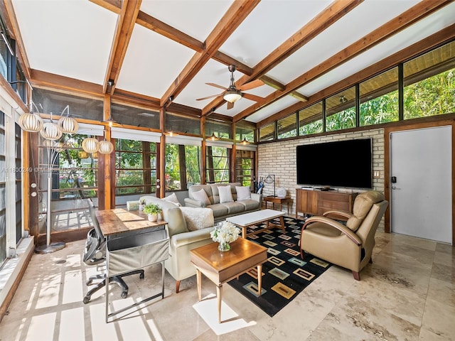 1519 Harrison St, Hollywood, FL 33020 - living area with ceiling fan and healthy amount of natural light