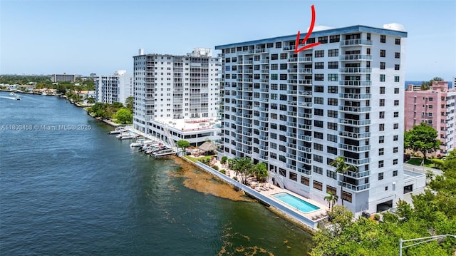 1401 N Riverside Dr Unit 1403, Pompano Beach, FL 33062 - view of apartment building / complex with a water view