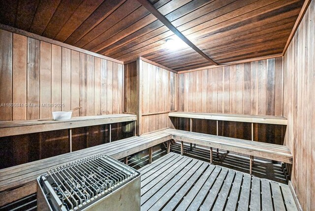 2655 Collins Ave Unit 1501, Miami Beach, FL 33140 - sauna with wood ceiling and wood walls