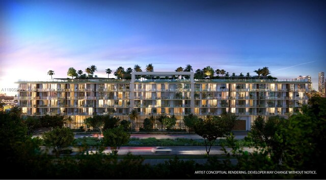 2200 Brickell Ave Unit 207, Miami, FL 33129 - property at dusk featuring a view of apartment building / complex