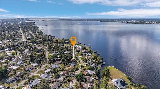 4070 E River Ft, Myers, FL 33916 - aerial view of property's location with a nearby body of water and nearby suburban area