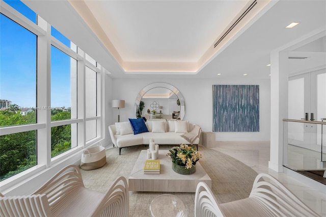 100 S Pointe Dr Unit Th-13, Miami Beach, FL 33139 - living room with a tray ceiling