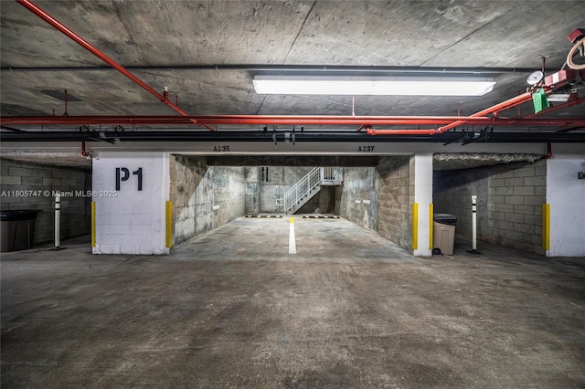 100 S Pointe Dr Unit Th-13, Miami Beach, FL 33139 - parking garage with concrete block wall