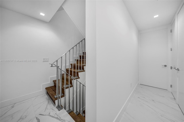 100 S Pointe Dr Unit Th-13, Miami Beach, FL 33139 - stairway with marble finish floors and baseboards