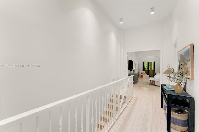 622 Malaga Ave Unit 622, Coral Gables, FL 33134 - hall with a towering ceiling and light wood-type flooring