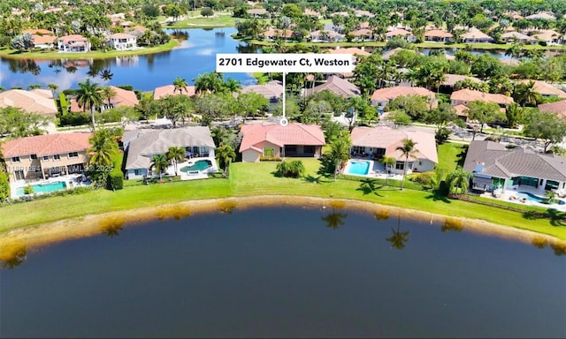 2701 Edgewater Ct, Weston, FL 33332 - aerial view of residential area with a large body of water