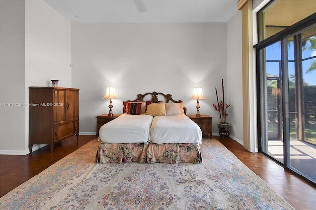 2701 Edgewater Ct, Weston, FL 33332 - bedroom with access to outside, multiple windows, and baseboards