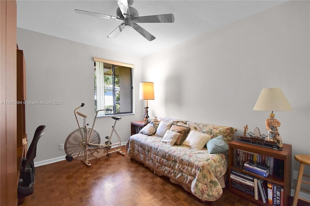 2701 Edgewater Ct, Weston, FL 33332 - bedroom featuring baseboards and ceiling fan