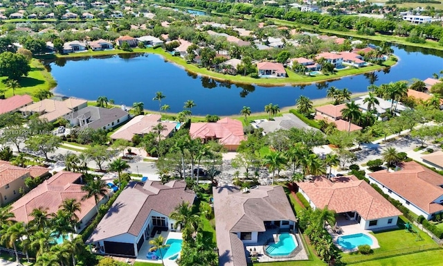 2701 Edgewater Ct, Weston, FL 33332 - aerial perspective of suburban area with a nearby body of water and a pool area