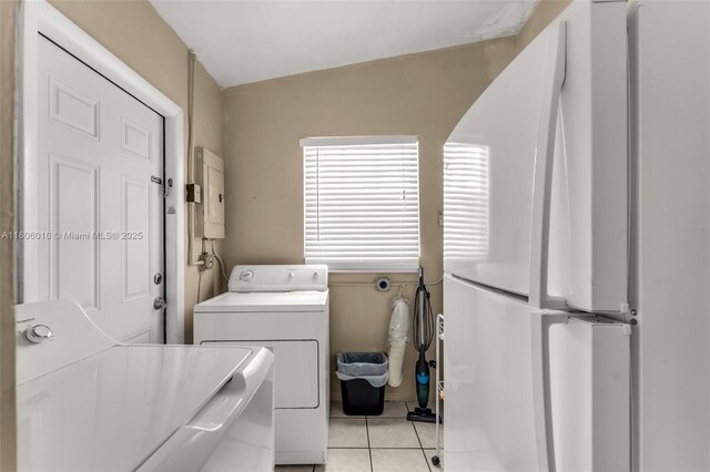 4230 SW 97th Pl, Miami, FL 33165 - laundry room featuring electric panel, separate washer and dryer, and light tile patterned floors