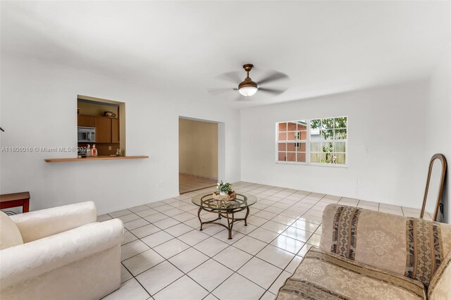 4230 SW 97th Pl, Miami, FL 33165 - tiled living room featuring ceiling fan