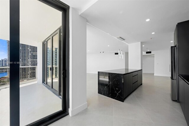 20281 E Country Club Dr Unit 1008, Aventura, FL 33180 - hall featuring light tile patterned flooring, recessed lighting, and baseboards