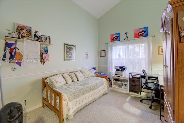 596 NW 164th Ave, Pembroke Pines, FL 33028 - carpeted bedroom with high vaulted ceiling and a desk