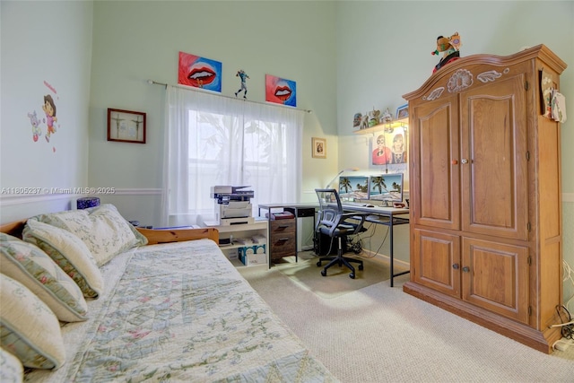 596 NW 164th Ave, Pembroke Pines, FL 33028 - bedroom with a high ceiling, carpet, and a desk