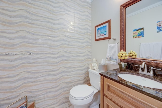 596 NW 164th Ave, Pembroke Pines, FL 33028 - half bath with vanity and crown molding