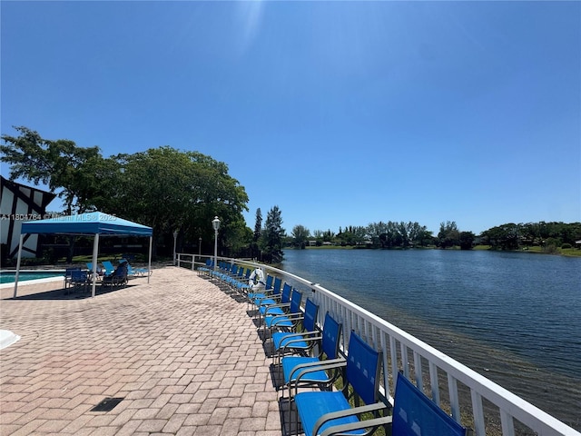 3660 Inverrary Dr Unit 2W, Lauderhill, FL 33319 - exterior space with a water view and a gazebo