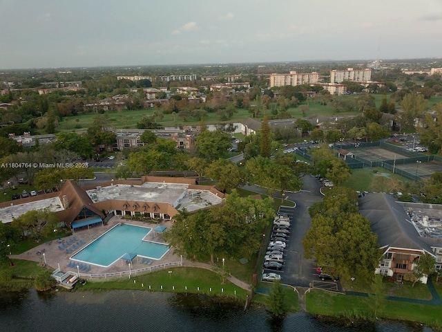 3660 Inverrary Dr Unit 2W, Lauderhill, FL 33319 - aerial view of a pool and a nearby body of water