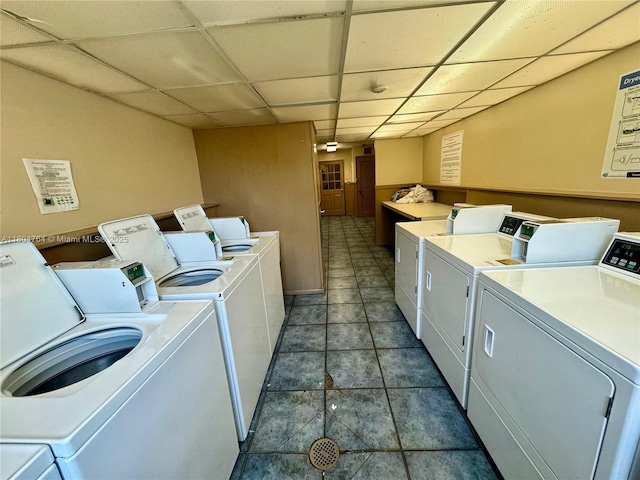 3660 Inverrary Dr Unit 2W, Lauderhill, FL 33319 - community laundry room with washing machine and dryer and tile patterned floors