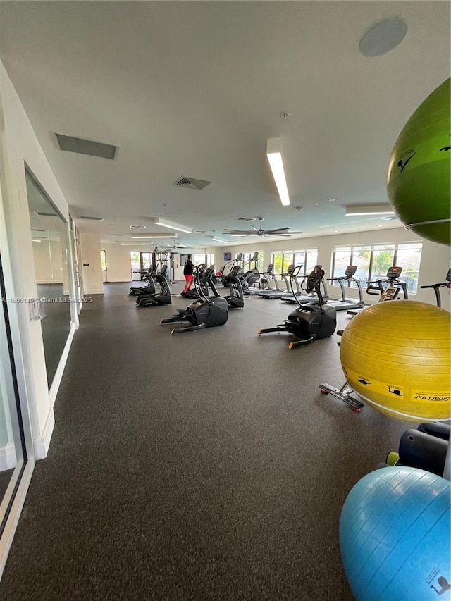 8001NW 41st St Unit F-108, Doral, FL 33166 - exercise room featuring ceiling fan
