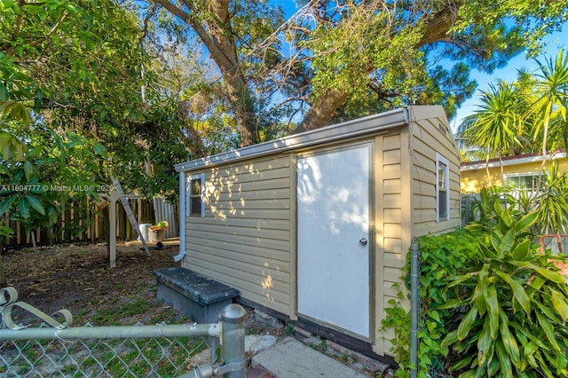 view of shed