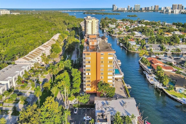 2450 NE 135th St Unit 805, North Miami, FL 33181 - drone / aerial view of a large body of water and apartment complex