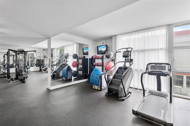 350 NE 24th St Unit 714, Miami, FL 33137 - gym with plenty of natural light