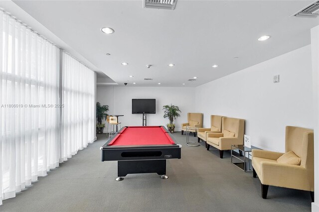 350 NE 24th St Unit 714, Miami, FL 33137 - recreation room featuring billiards and recessed lighting
